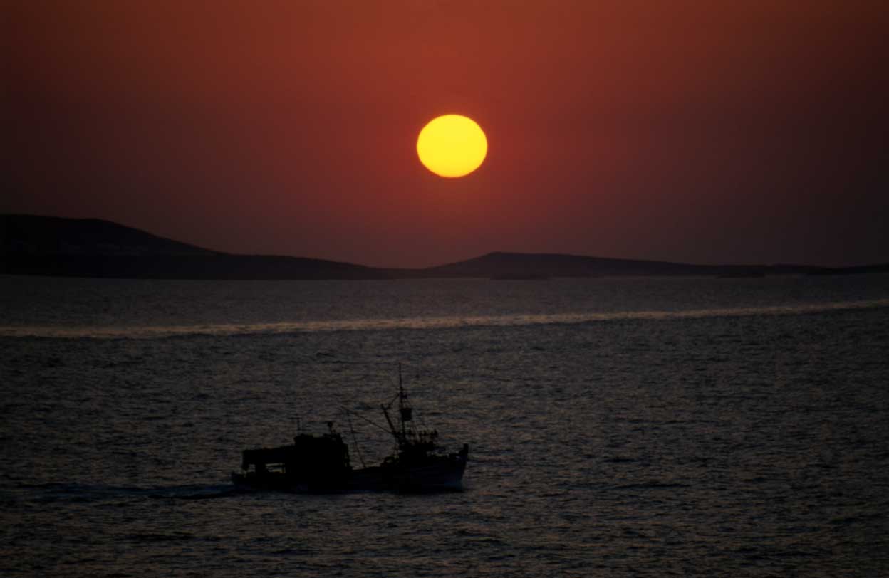 Naxos sunset view from Chora